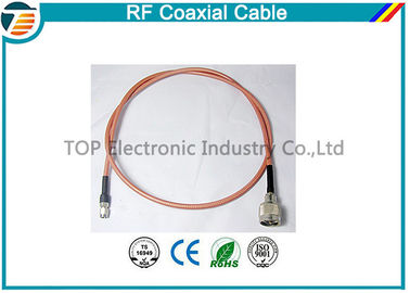 Cable coaxial del RF de la antena de la coleta de cobre amarillo del salto con el conector de TNC