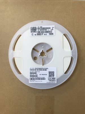 RC0603FR-07100KL Resistencia de precisión de 100kΩ, caja 0603, 1% de tolerancia, TCR de 100ppm/°C, clasificación de 0.1W, tecnología de película delgada, libre de halógenos, conforme a RoHS, para sistemas de instrumentación y control