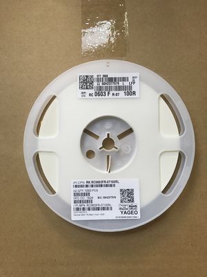 RC0603FR-07100RL Resistencia de precisión de 100Ω, carcasa 0603, tolerancia del 1%, TCR de 100ppm/°C, potencia nominal de 0.1W, tecnología de película delgada, sin halógenos, conforme a RoHS, para detección de corriente y adaptación de impedancia