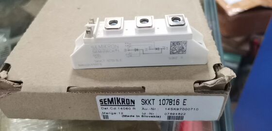 SKKT107B16E 1600V 107A Módulo Tiristor Dual Baja VF 1.35V 2.4kA Sobretensión Base Cerámica AlN Contactos a Presión SEMIPACK1 Aislado Certificado UL para Arrancadores Suaves y Variadores
