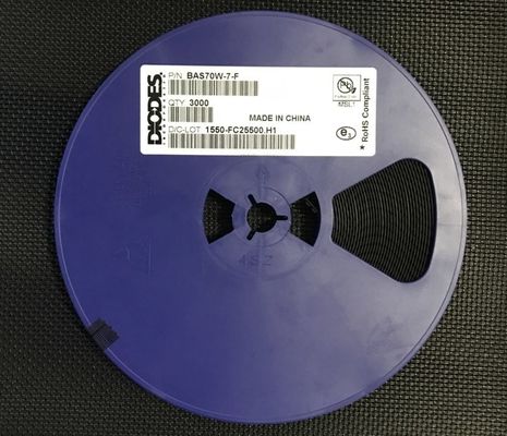 Diodo Schottky Serie Dual BAS70W-7-F 70V Tensión Inversa 200mA Corriente Directa Baja VF y Fuga Paquete SOT-323 Conmutación de Alta Velocidad Ideal para Protección y Circuitos RF