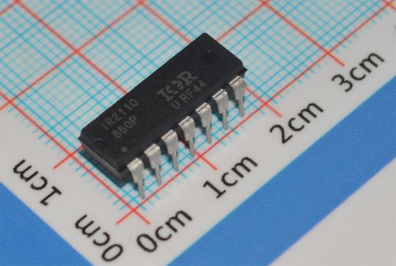 Circuito integrado IR2110PBF, controlador alto-bajo de 600V, corriente pico de 2A, lógica de 10V-20V, tiempo de subida de 500ns, paquete/caja 14-DIP (0.300", 7.62mm), -40°C a +125°C