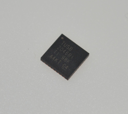 TUSB2046BIRHBR Controlador de hub USB 2.0 de 4 puertos con 12Mbps / 1.5Mbps Soporte de transceptores integrados 3.3V Operación Modo de ahorro de energía EMI bajo y rango de temperatura industrial (-40 ° C a 85 ° C)