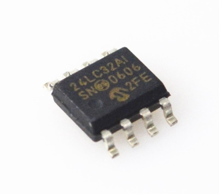 24LC32A-I/SN EEPROM I2C de 32K Velocidad de 400kHz 1M Ciclos de Escritura Rango de 2.5-5.5V Página de 64 Bytes Grado Industrial Bajo Consumo Cumple con RoHS Paquete SOIC-8 Compacto