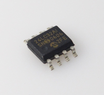 24LC32A-I/SN EEPROM I2C de 32K Velocidad de 400kHz 1M Ciclos de Escritura Rango de 2.5-5.5V Página de 64 Bytes Grado Industrial Bajo Consumo Cumple con RoHS Paquete SOIC-8 Compacto