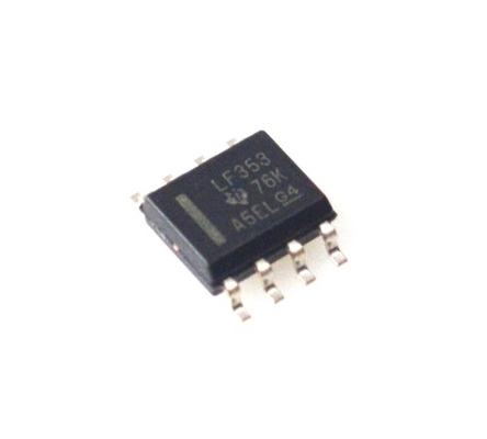 LF353DR Dual JFET Op-Amp 4MHz ancho de banda Bajo ruido Alta impedancia de entrada Amplio rango de suministro (± 18V) Baja potencia Rate de aleteo rápido TO-99 / paquete DIP - Ideal para circuitos de audio y precisión