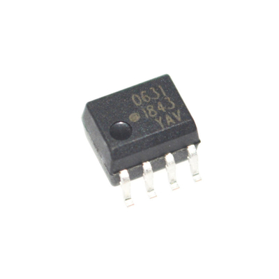 Ultracompacto HCPL-0631-500E CMR alto 3.5kV/μs 10kV/μs Aislamiento 1mA Baja corriente Alta temperatura 110°C 5kV Aislamiento Alta velocidad 1MBd Amplio Vcc 2.7-5.5V Paquete SOIC-8