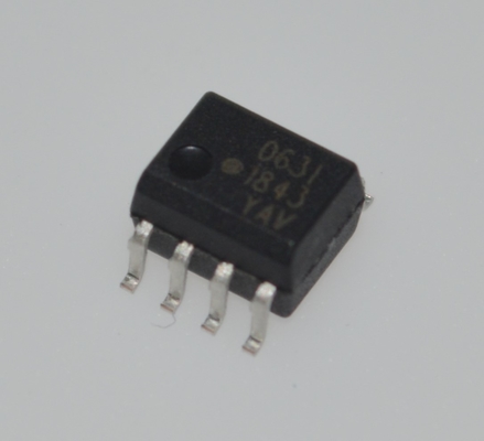 Ultracompacto HCPL-0631-500E CMR alto 3.5kV/μs 10kV/μs Aislamiento 1mA Baja corriente Alta temperatura 110°C 5kV Aislamiento Alta velocidad 1MBd Amplio Vcc 2.7-5.5V Paquete SOIC-8