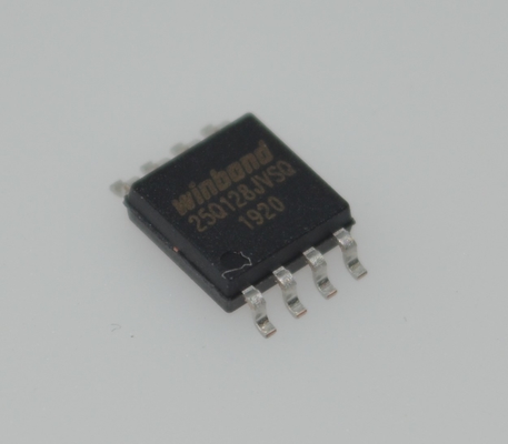 W25Q128JVSIQ 128Mb (16MB) Memoria Flash SPI NOR con E/S Quad/DUAL, Velocidad de reloj de 133MHz, Sectores uniformes de 4KB y características de página de 256B, Arquitectura flexible, Alto rendimiento y bajo consumo de energía