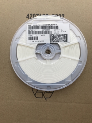 C0805C101J5GACTU 100pF 50V C0G/NP0 0805 Condensador cerámico ±5% Tolerancia Estabilidad de alta frecuencia ESR ultrabaja Valor Q alto y embalaje de cinta y bobina para circuitos de precisión