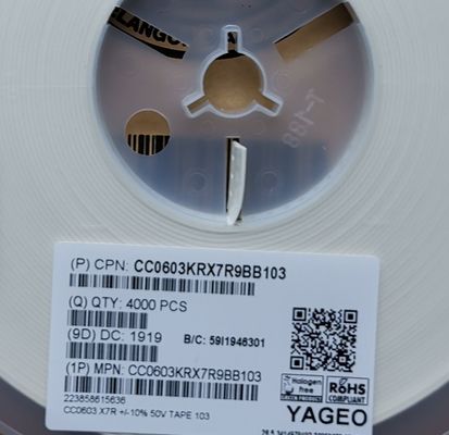 CC0603JRNPO0BN200 Capacitor NPO Ideal de 200pF para Circuitos de Alta Frecuencia, Tamaño 0603, Ultra Estable, Baja ESR, Factor Q Alto, Valor de Precisión Superior, Rendimiento Superior, Cumple con RoHS