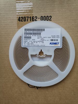 T491A105K025AT 1μF 25V Condensador de tantalio 10% Tol A-Case 125°C Baja ESR Alta fiabilidad Rendimiento estable para aplicaciones automotrices, industriales y médicas