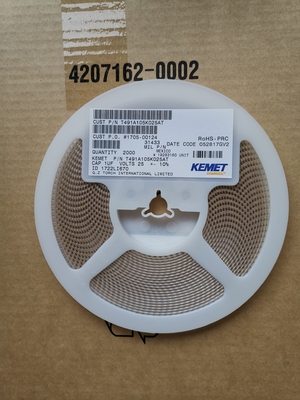 T491A105K025AT 1μF 25V Condensador de tantalio 10% Tol A-Case 125°C Baja ESR Alta fiabilidad Rendimiento estable para aplicaciones automotrices, industriales y médicas