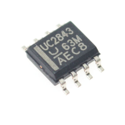 UC2843D8TR Controlador PWM de modo de corriente con funcionamiento de 500 kHz 8.4V/7.9V UVLO 50mA Salida de tótem-polo Interno de banda recortada de baja apertura y corriente de funcionamiento en SOIC-8
