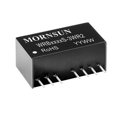 WRB4824S-3WR2 Fuente de alimentación avanzada de 48V 2.4kW para riel DIN, entrada ultra ancha de 85-264VAC, potencia pico del 300%, PFC activo, baja corriente de fuga, funcionamiento de -40°C a +85°C, protección IP67, inmunidad C1/C2 y preparado para 5G