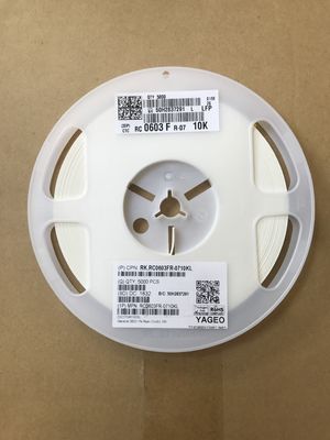 RC0603FR-0710KL 10kΩ Resistencia de Precisión, Caja 0603, Tolerancia 1%, TCR ±100ppm/°C, Potencia 1/10W, Tecnología de Película Delgada, Libre de Halógenos, Cumple con RoHS, para Circuitos Pull-up y Sensores