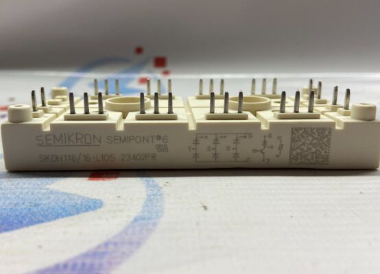 SKDH116/16-L105 1600V 116A IGBT Modulo de puente de 3 fases Chopper de impulso NTC integrado de alta corriente de sobretensiones 950A SEMIPONT6 paquete Presión en pin UL certificado para UPS y unidades