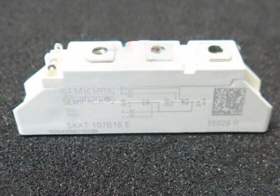 SKKT107B16E 1600V 107A Módulo Tiristor Dual Baja VF 1.35V 2.4kA Sobretensión Base Cerámica AlN Contactos a Presión SEMIPACK1 Aislado Certificado UL para Arrancadores Suaves y Variadores