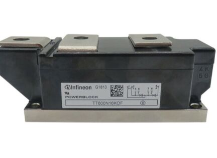 TT600N16KOF 1600V 600A Módulo de tiristoro doble VF bajo 1.32V sobrecarga alta 21kA Tecnología de contacto de presión Baseplate aislada Puerta de zanja UL certificado para arrancadores blandos y rectificadores